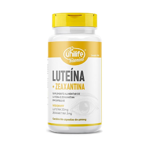 Suplemento Alimentar Luteína e Zeaxantina 400mg Unilife 60 Cápsulas