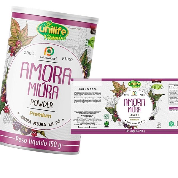 Suplemento Alimentar Amora Miura Powder Premium em Pó Unilife 150g