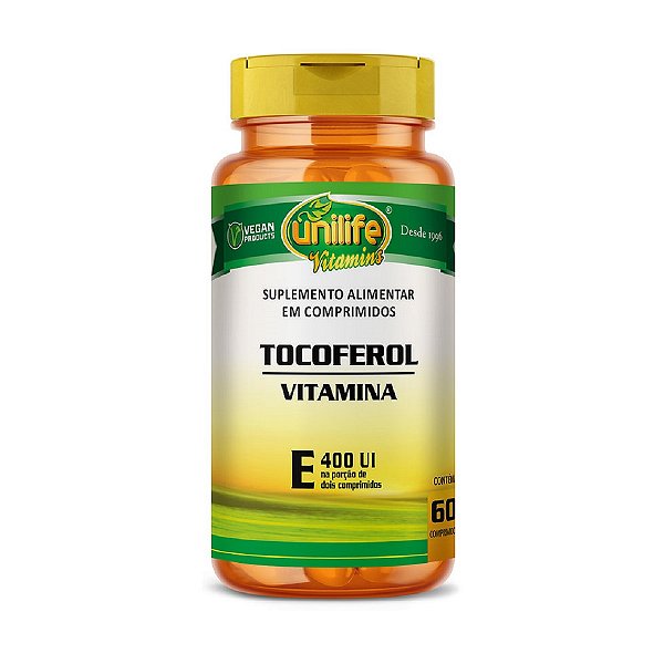 Suplemento Alimentar Vitamina E Tocoferol Unilife 1000mg 60 Comprimidos
