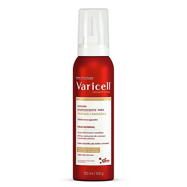 Espuma Efervescente Para Pernas Cansadas Varicell 150ml