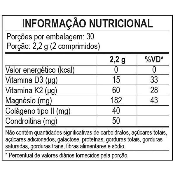 Suplemento Alimentar Condrol Dimalex Unilife 60 Comprimidos