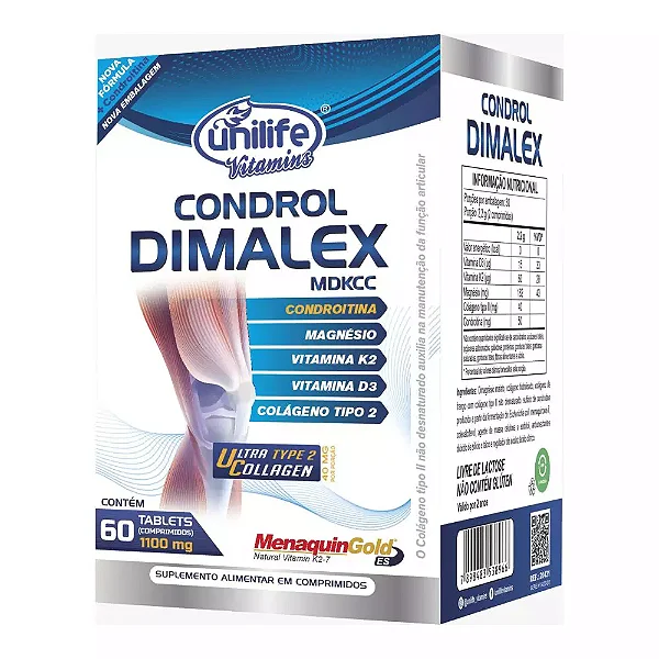 Suplemento Alimentar Condrol Dimalex Unilife 60 Comprimidos