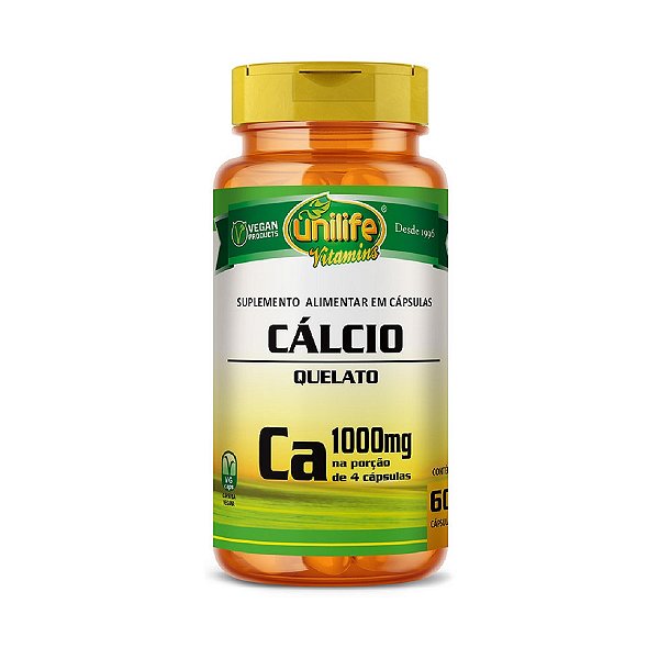 Suplemento Alimentar Cálcio Quelato 850mg Unilife 60 Cápsulas
