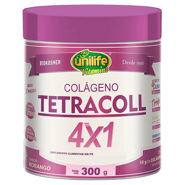 Suplemento Alimentar Colágeno Tetracoll 4x1 Unilife 300g