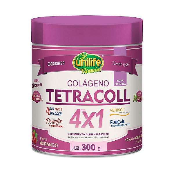 Suplemento Alimentar Colágeno Tetracoll 4x1 Unilife 300g