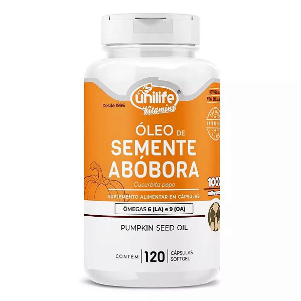 Suplemento Alimentar Óleo De Semente De Abóbora 120 Cápsulas