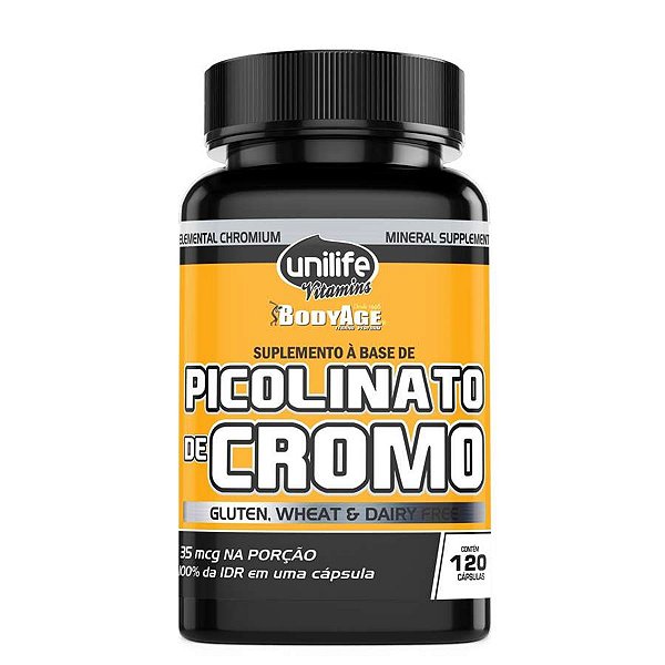 Suplemento Alimentar Picolinato De Cromo Unilife 120 Cápsulas De 500mg