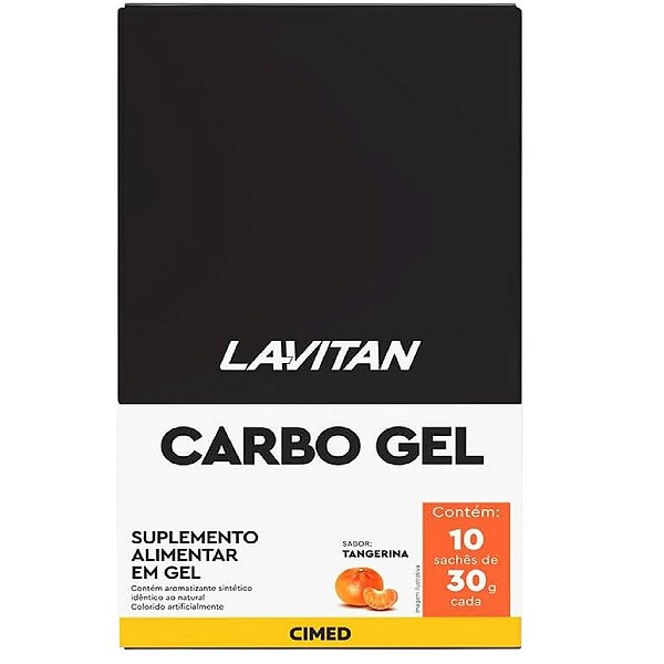 Suplemento Lavitan Carbo Gel Cimed Sabor Tangerina Caixa Com 10 Sachês de 30g