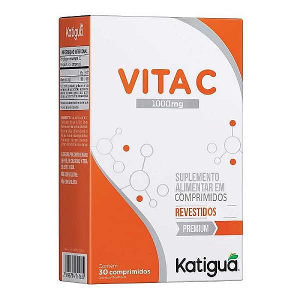 Suplemento Alimentar Vita C Premium 1000mg Katiguá 30 Comprimidos Revestidos