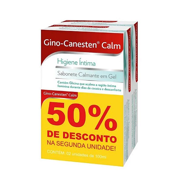 Sabonete Íntimo Calmante Em Gel Gino-Canesten Calm Bayer Disply Com 2 Unidades de 100ml