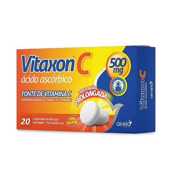 Suplemento Alimentar Vitaxon C 500mg Airela 20 Comprimidos Liberação Prolongada