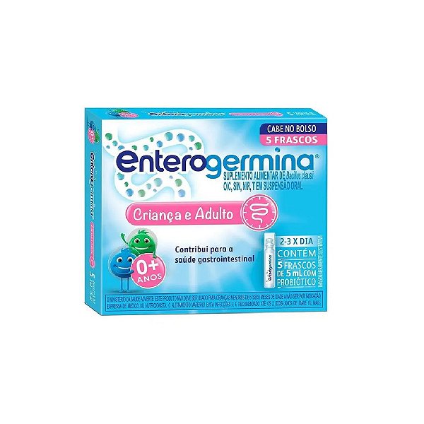 Suplemento Alimentar Líquido Enterogermina Display Com 5 Frascos De 5ml