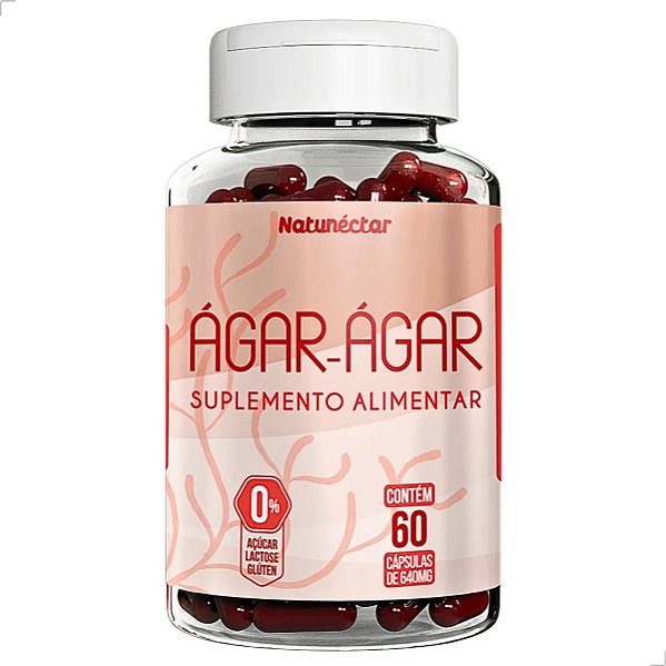 Suplemento Alimentar Ágar-Ágar 640mg Natunéctar 60 Cápsulas