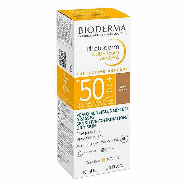 Protetor Solar Facial Bioderma Photoderm Nude Touch Mineral FPS50+ Escuro 40ml