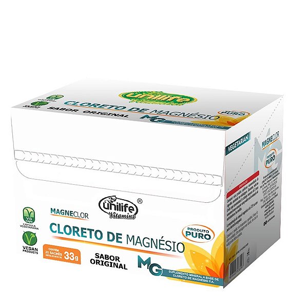 Suplemento Alimentar em Pó Cloreto de Magnésio P.A 20 Sachês de 33 g