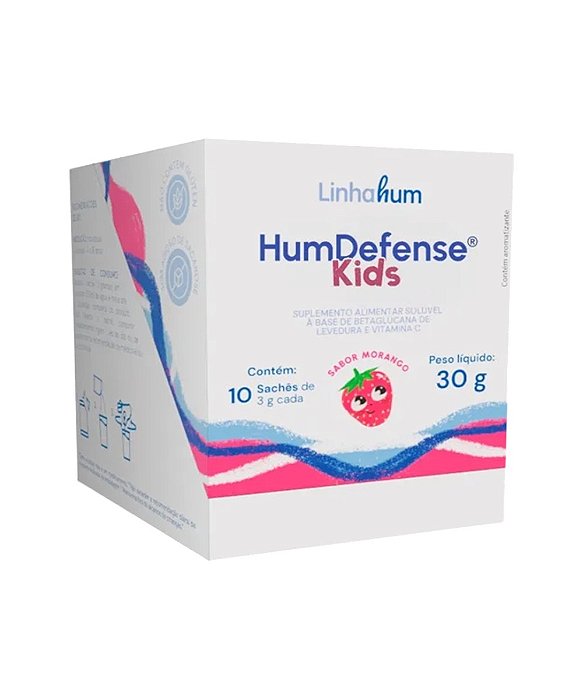 Suplemento Alimentar Defense Kids Sabor Morango LinhaHum 10 Sachês De 3g Cada