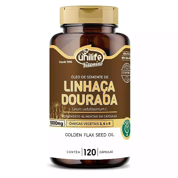 Suplemento Alimentar Óleo De Semente De Linhaça Dourada Unilife 120 Cápsulas