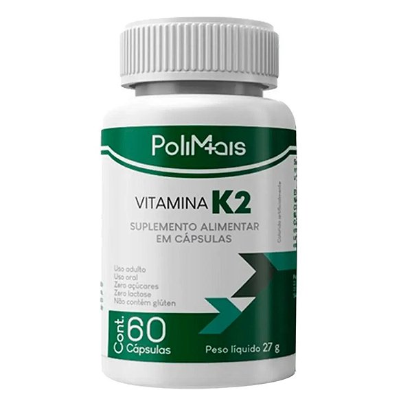 Suplemento Alimentar Vitamina K2 PoliMais 60 Cápsulas