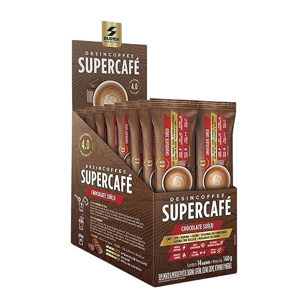 Suplemento Alimentar Desincoffee Supercafé Chocolate Suíço 14 Sachês