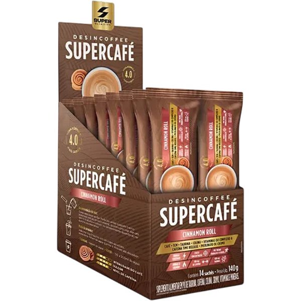 Suplemento Alimentar Desincoffee Supercafé Cinnamon Roll 14 Sachês