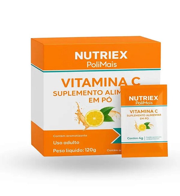 Suplemento Alimentar Vitamina C PoliMais 30 Sachês De 4g