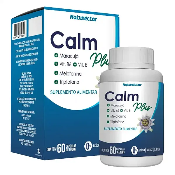 Suplemento Alimentar Calm Plus Natunéctar 60 Cápsulas