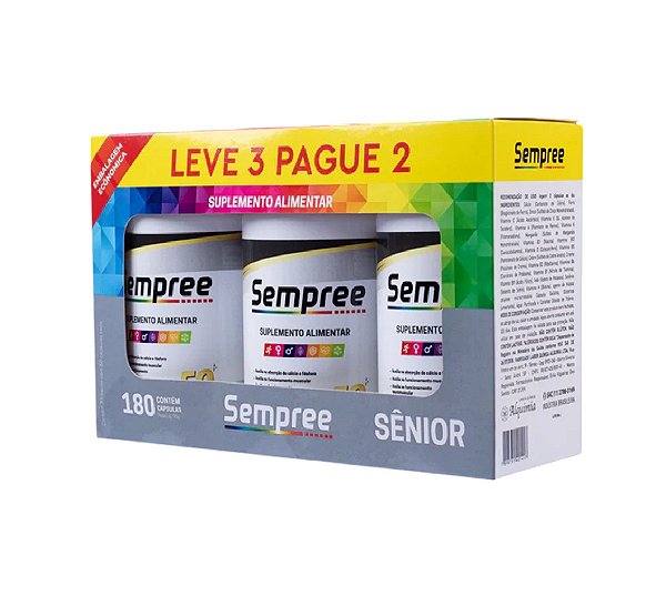 Suplemento Alimentar Sempree Sênior 50+ Kit Com 180 Cápsulas