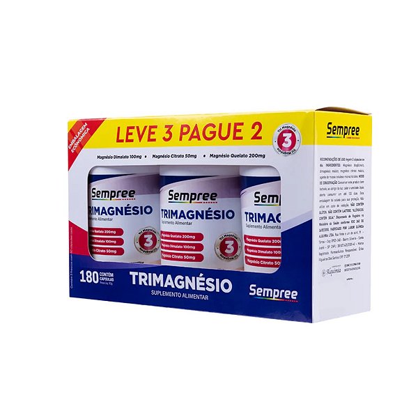 Suplemento Alimentar Trimagnésio Sempree Kit Com 180 Cápsulas