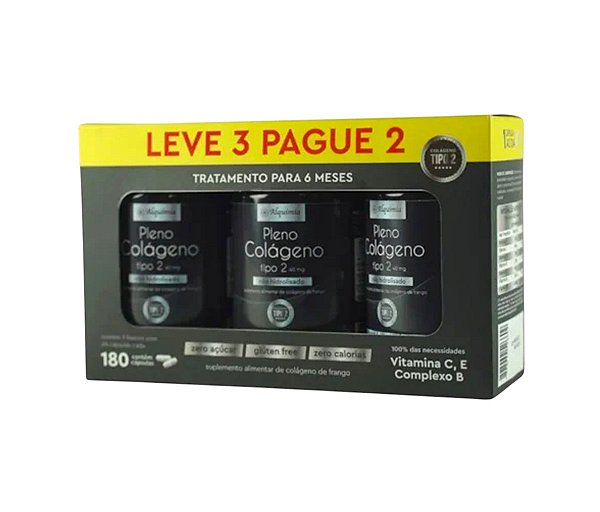 Suplemento Alimentar Pleno Colágeno Tipo 2 Kit Com 180 Cápsulas