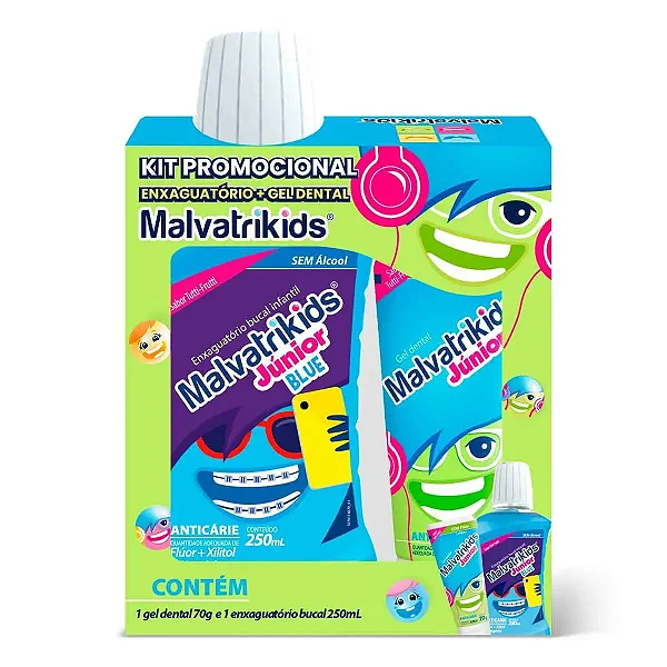 Exaguatório Bucal + Gel Dental Tutti-Frutti Malvatrikids Blue