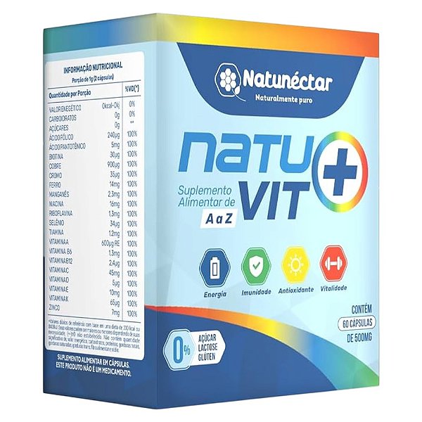 Suplemento Alimentar Natuvit A a Z Natunéctar 60 Cápsulas