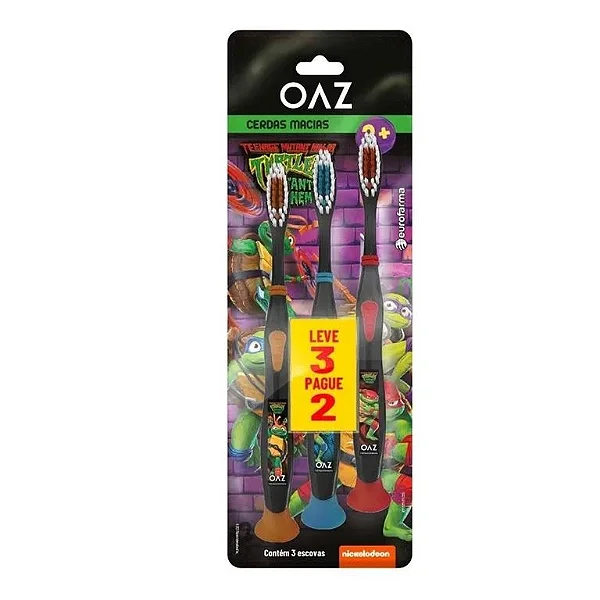 Escova Dental Oaz Tartarujas Ninjas Leve 3 Pague 2