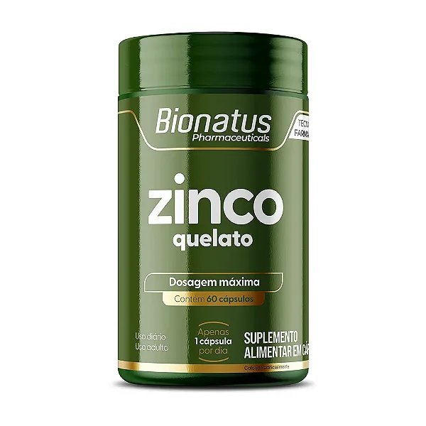 Suplemento Alimentar Zinco Quelato Bionatus 60 Cápsulas