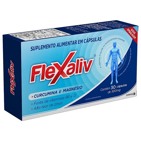 Suplemento Alimentar Flexaliv Curcumina E Magnésio 30 Cápsulas