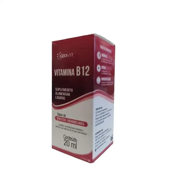 Suplemento Alimentar Vitamina B12 Sabor Frutas Vermelhas Geovit 20ml