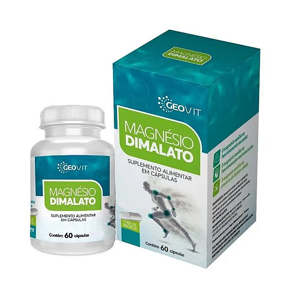 Suplemento Alimentar Magnésio Malato 600mg Geovit 60 Cápsulas