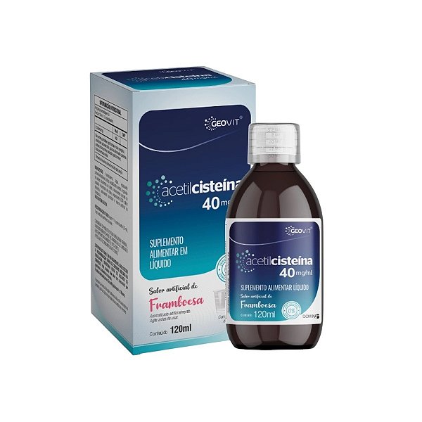 Suplemento Alimentar Acetilcisteína 40mg Sabor Framboesa Geovit 120ml