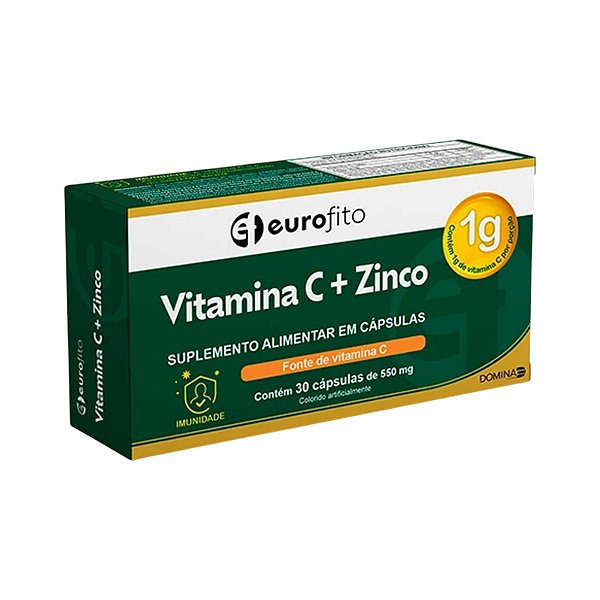 Suplemento Alimentar Vitamina C + Zinco Eurofito 30 Cápsulas
