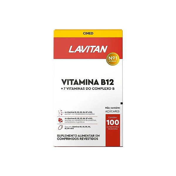 Suplemento Alimentar Lavitan Vitamina B12 + 7 Vitaminas Do Complexo B 100 Comprimidos Revestidos