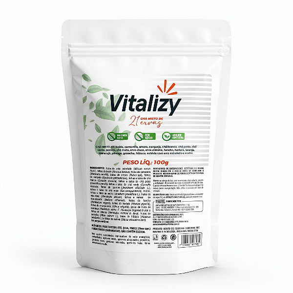 Chá Misto 21 Ervas Vitalizy - Detox Natural - Zero Açúcar com Stevia 100g