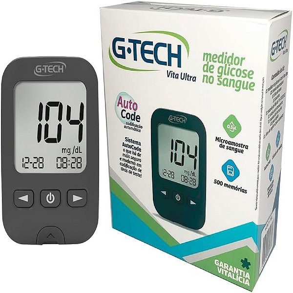 Kit G-Tech Medidor de Glicose Vita Ultra AutoCode