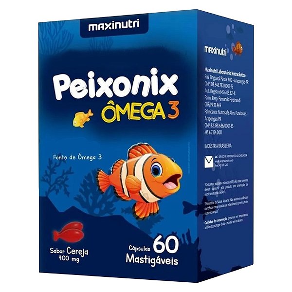 Suplemento Alimentar Peixonix Ômega 3 Maxinutri 60 Cápsulas Mástigáveis