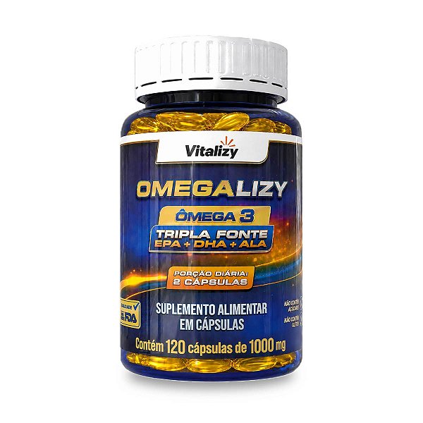 Omegalizy Ômega 3 Tripla Fonte 1000mg 120 Cápsulas Vitalizy