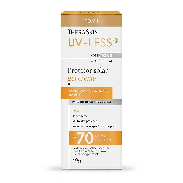 Protetor Solar Facial Theraskin Uv-Less Tom 1 Fps 70 40g