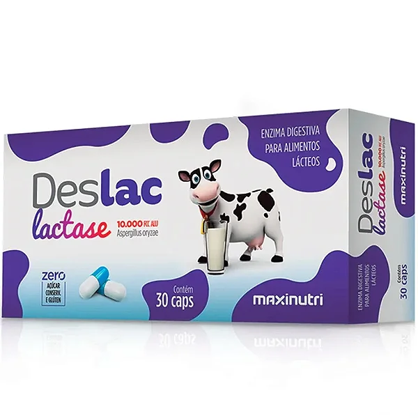 Suplemento Alimentar Deslac Lactase 10.000 U.FCC Maxinutri 30 Cápsulas