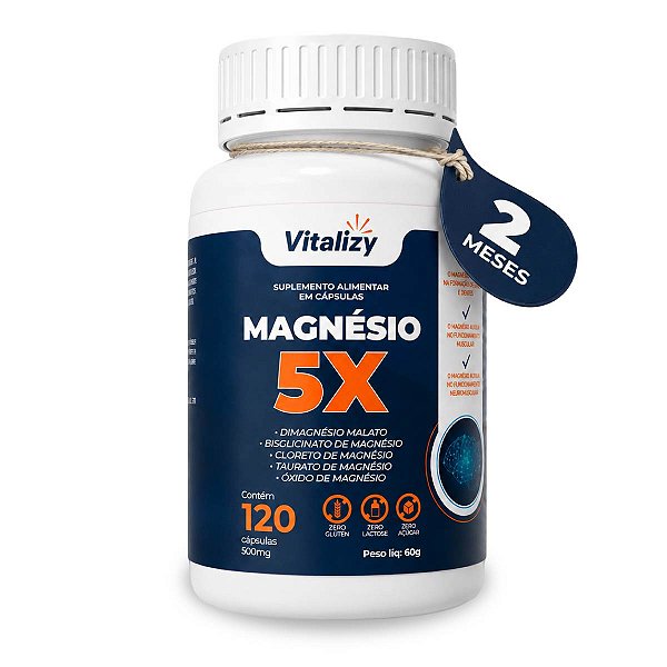 Magnésio 5 em 1 MAG 5X-120 Cápsulas