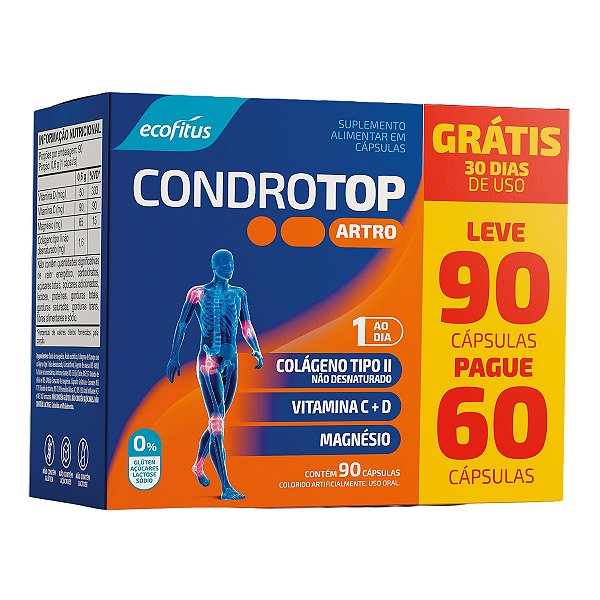Suplemento Alimentar Condrotop Artro Ecofitus 90 Cápsulas