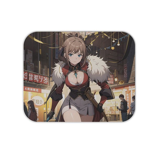 Mouse Pad em Tecido - Anime Girl - Espadachim - Loja NerdStop