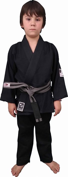 Kimono Checkmat Juvenil Trançadinho Preto