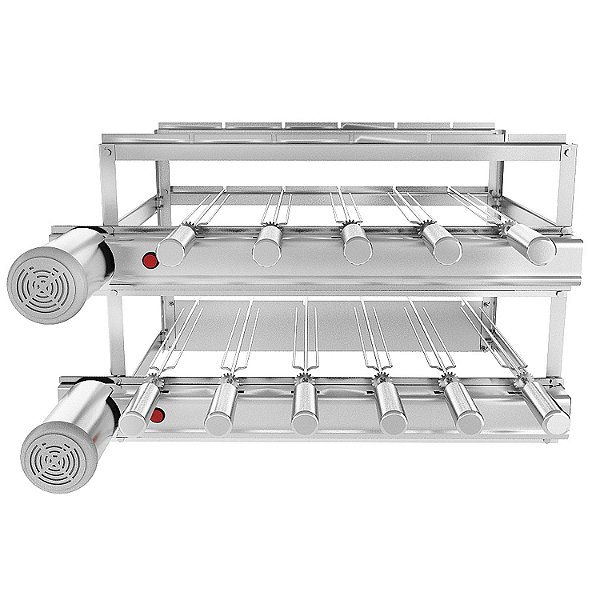 Churrasqueira Grill TRIPLA Inox SEVEFORT 11 Espetos Giratórios